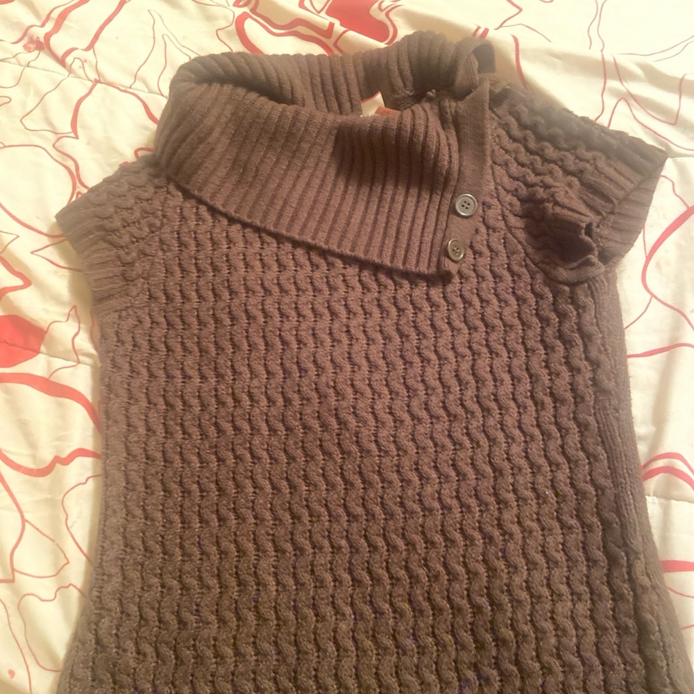 No Boundaries Brown Cowl Neck Sweater